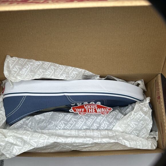 VANS MEN'S VANS AUTHENTIC SKATE SHOES (NAVY), 12 US MENS, 13.5 US WOMENS - Picture 14 of 16